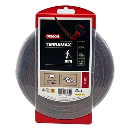 Fil débroussailleuse Ovale torsade Terramax Rouge/noir ø3 mm/44m Oregon 636778