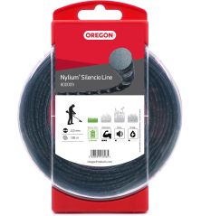 Linha Roçadora Redonda Torcida Nylium Silencio Preto ø 2.0mm/126m Oregon 800009