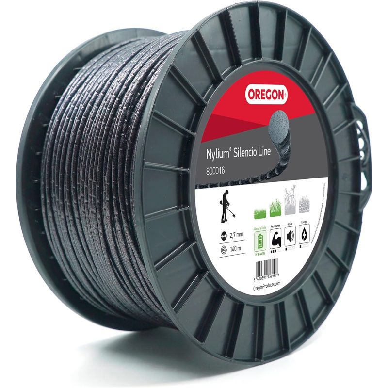Brush Cutter Wire Round Twisted Nylium Silencio Black ø2.7mm/140m Oregon 800016