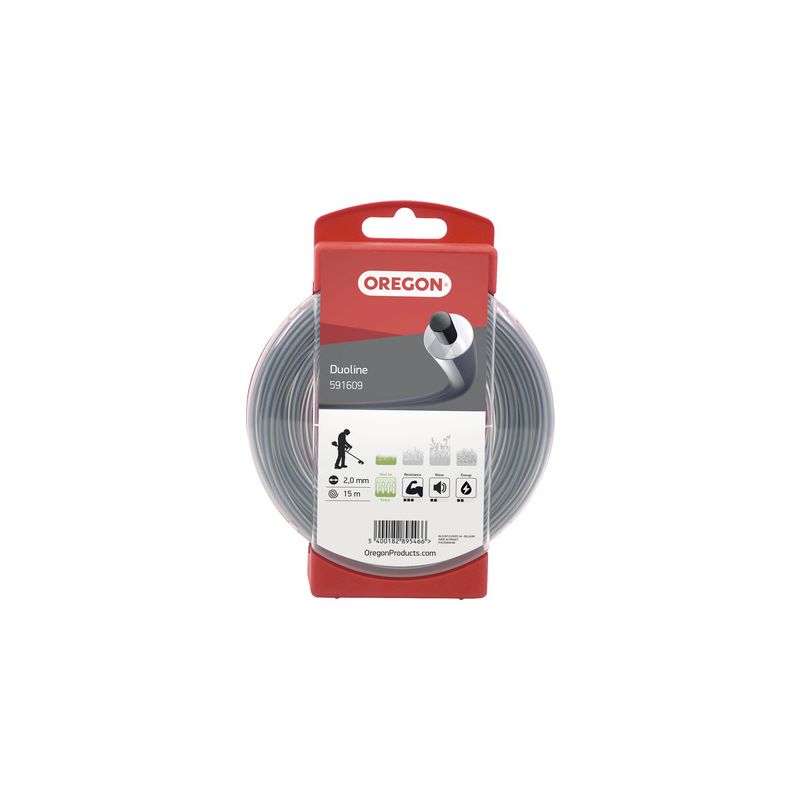 Bosmaaier draad Rond Duoline Transparant/Zwart ø2,0mm/15m Oregon 591609