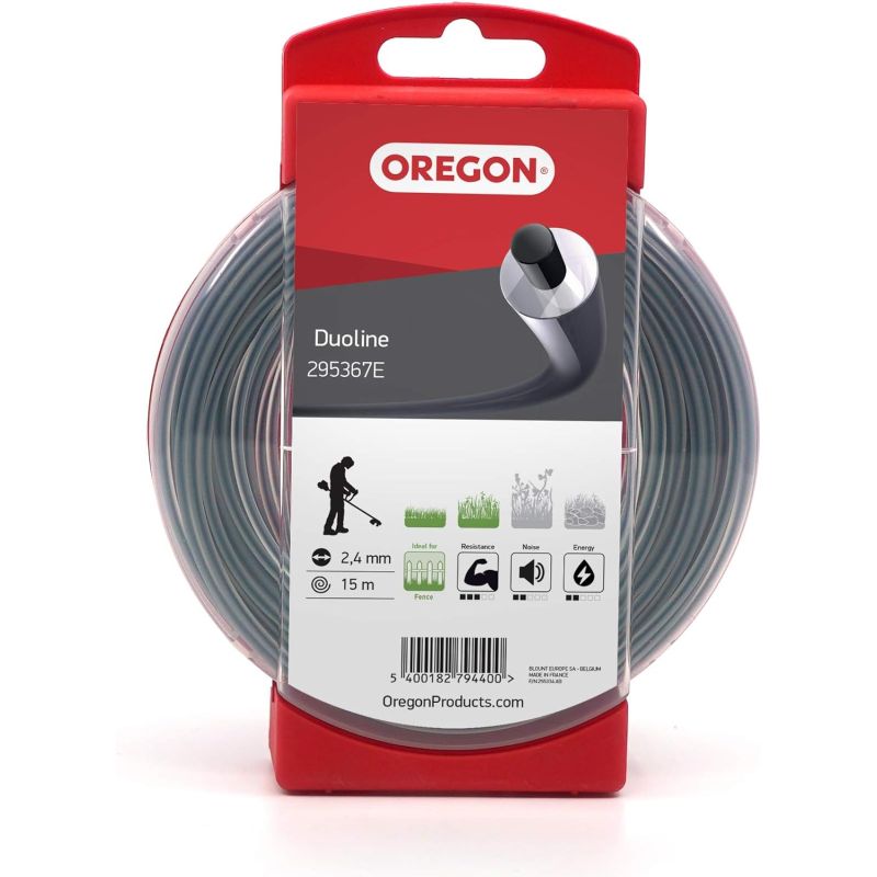 Bosmaaier draad Rond Duoline Transparant/Zwart ø2.4mm/15m Oregon 295367E