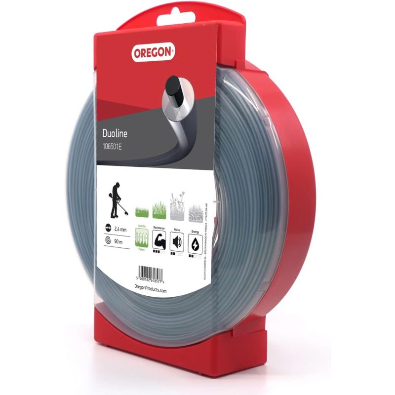 Bosmaaier draad Rond Duoline Transparant/Zwart ø2.4mm/90m Oregon 106501E