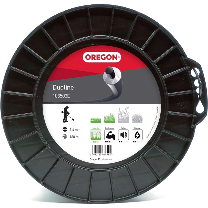 Bosmaaier draad Rond Duoline Transparant/Zwart ø2.4mm/180m Oregon 106503E