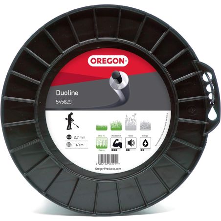 Linha Roçadora Redonda Duoline Transparente/Preto ø 2.7mm/140m Oregon 545829