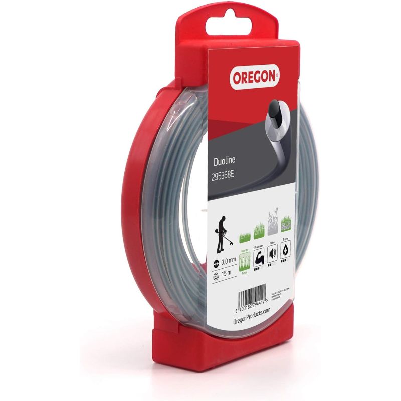 Bosmaaier draad Rond Duoline Transparant/Zwart ø3.0mm/15m Oregon 295368E