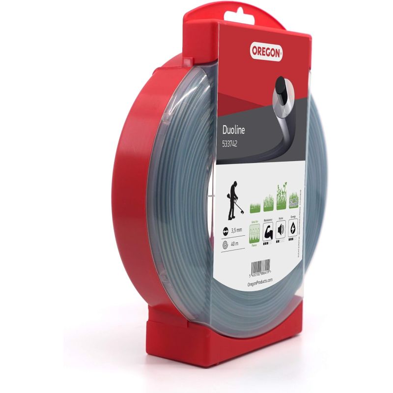 Ronde trimmer draad Duoline Transparant/Zwart ø3.5mm/40m Oregon 533742