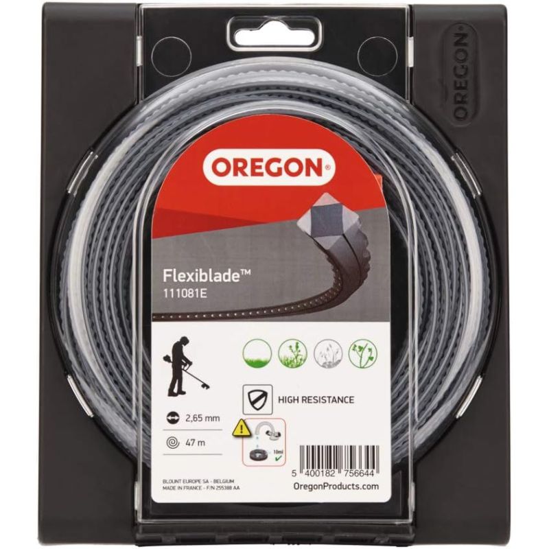 Linha Roçadeira Quadrada Flexi-blade Preto/Cinza ø 2.7mm/47m Oregon 111081E