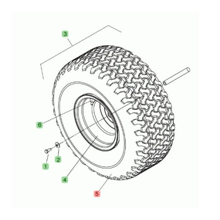 REAR TYRE 20.5 X 8.00-8 4PR P512 TURF CHEVRON