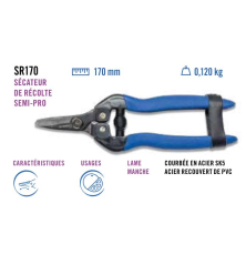 Sécateur De Récolte ISEKI - SR170 semi-pro de 170 mm à lame droite