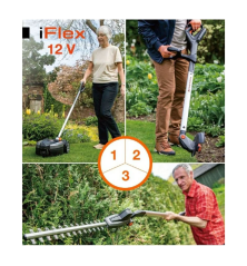 Tondeuse à batterie interchangeable en Coupe Bordure et Taille-Haie - I Flex - YARDFORCE LMF24BN-Jardin-affaires