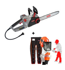 Oregon CS1500 Electric Chainsaw Pack + Oregon 574742A Safety Kit - Helmet - Visor - Gloves - Leggings