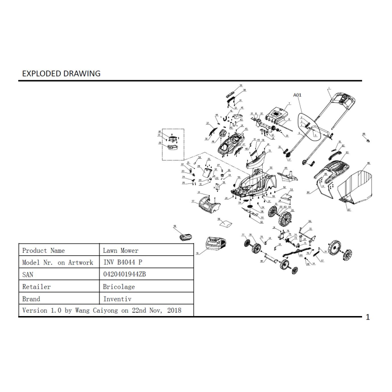 Boîte de commutation - 1053648001 pour INV B4044 P, INV B4037 P, INV B4037 P2, INV B4044 P2B