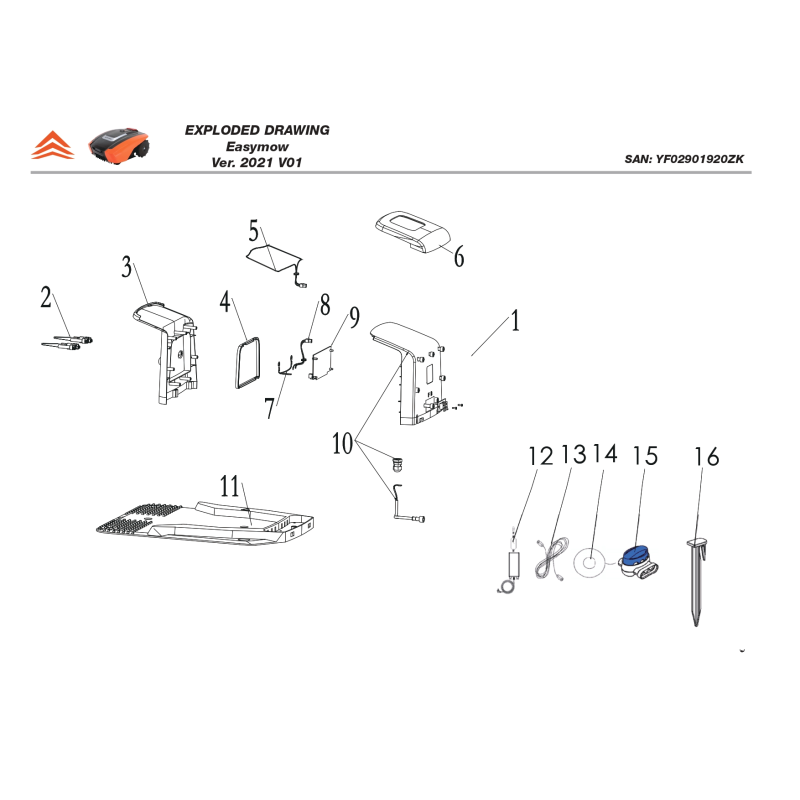 Arandela de cabezal de corte - 862214003 para EASYMOW 260, SH 900ECO, SA 900B, SA 650, SA 650B