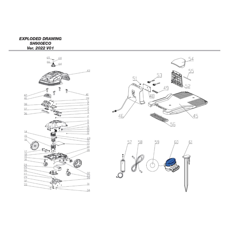 Waterproof charging socket housing - 862309001 for SH 900ECO