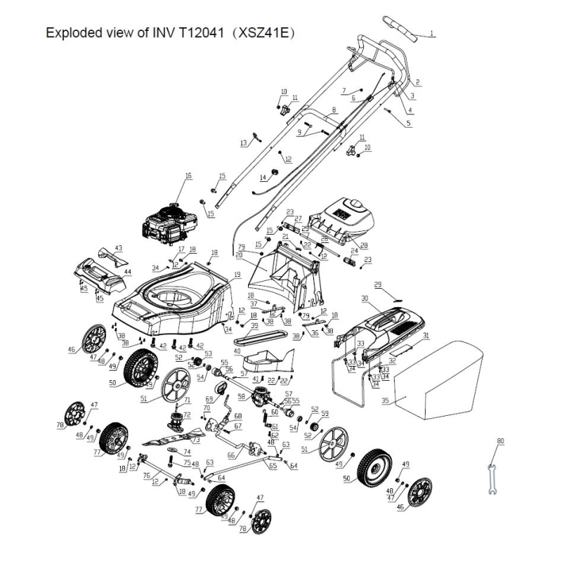 Hoge afstelhendel - 1000964000 voor INV T12041