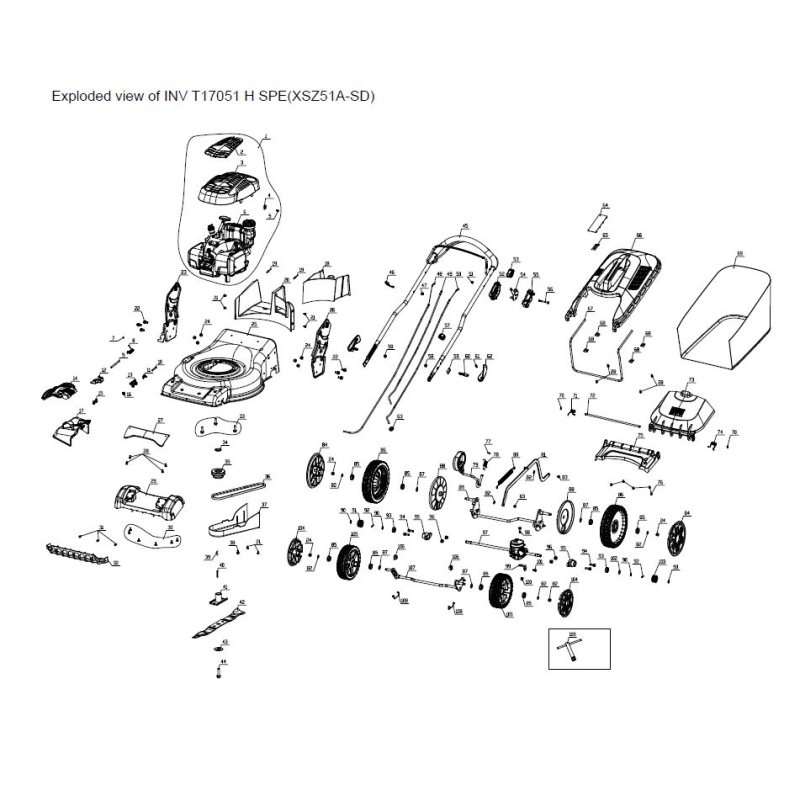 Levier de contrôle de vitesse - 1001956000 pour INV T17051 H SPE, INV T17051 SPE, INV T17051 SPE DE, INV T20053 H SPE