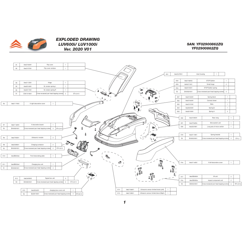 Borne à ressort pour fil - 1949708002 pour LUV 600 RI, SH 900ECO