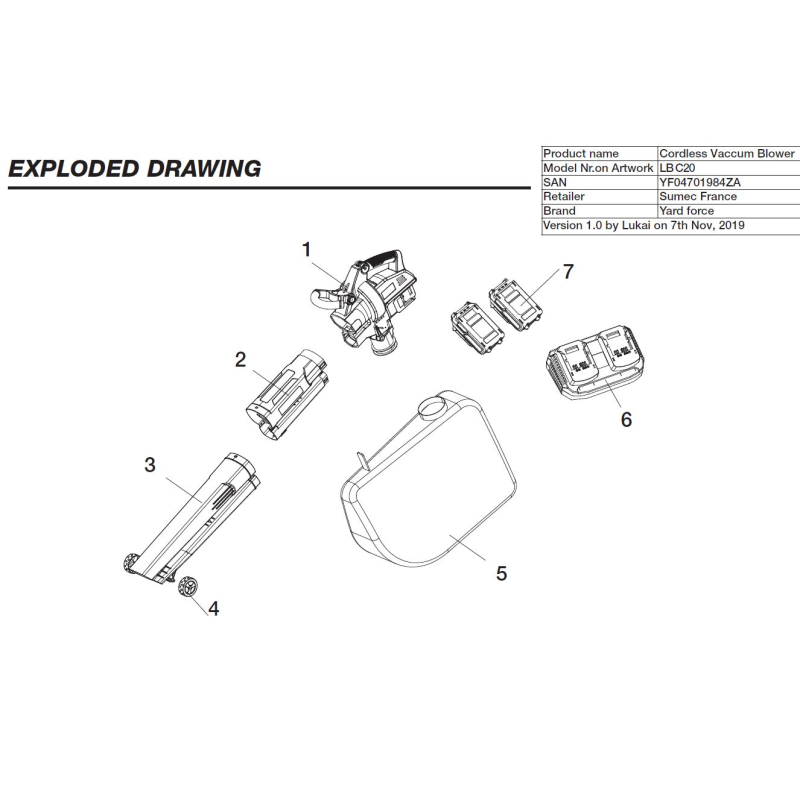 Lower Tube - 01984ZA003 for LB C20