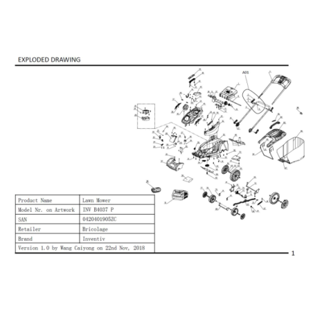 Capuchon supérieur pour INV B4037 P