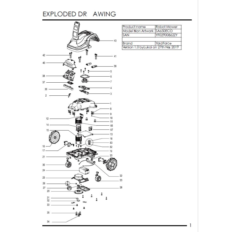 Main Engine Support - 862053 for SA 650 ECO, SA 900 ECO, SA 800 PRO