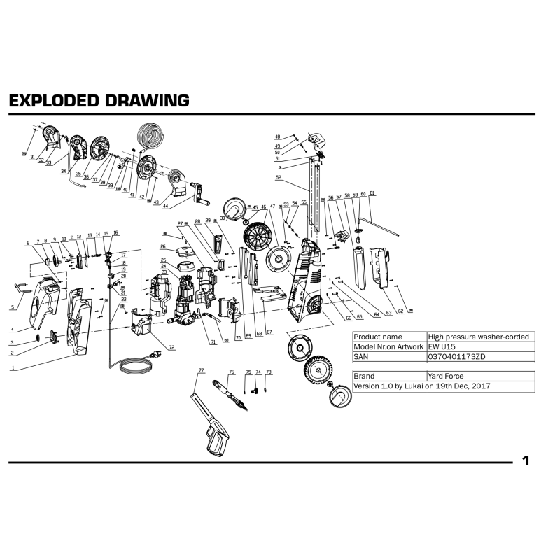 Firearm components - 01106LD for EW U15