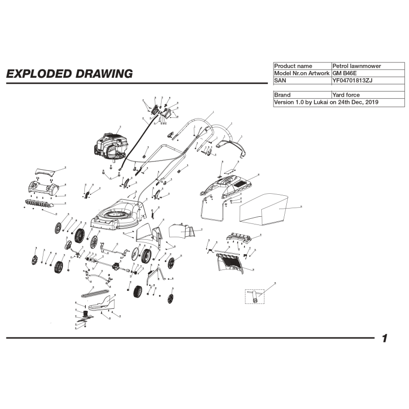 Left shell of electronic starter housing - 1053340001 for GM B46E