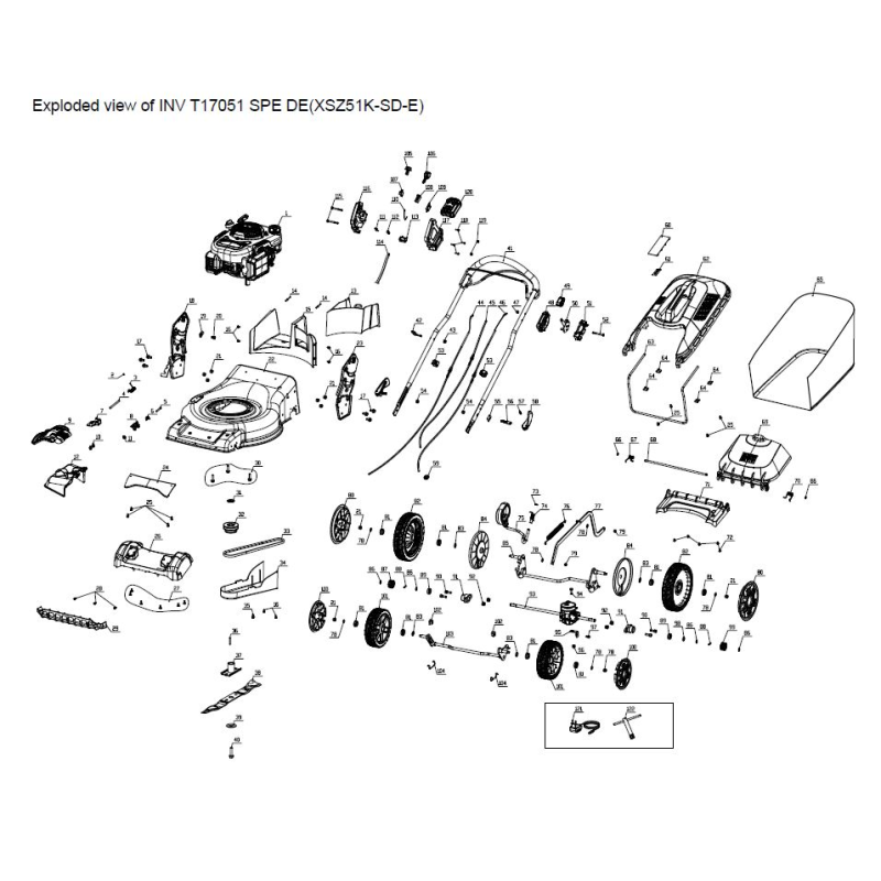 Handle Assembly - 1005030000 for INV T17051 SPE DE, INV T20053 SPE DE
