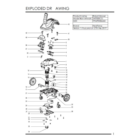 Composant de la batterie pour SA 900 ECO