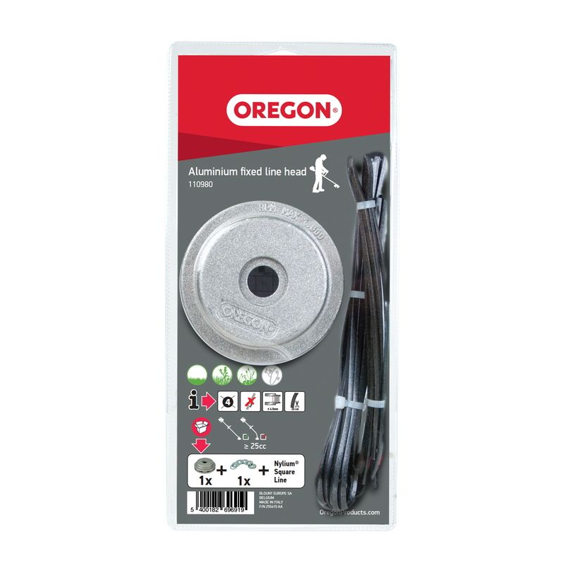 Bosmaaier kop Vaste aluminium draadkop Oregon 110980 Handleiding