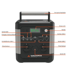 Station électrique portable 600 W - Batterie rechargeable Yard Force