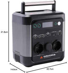 Station électrique portable 600 W - Batterie rechargeable Yard Force - dimensions