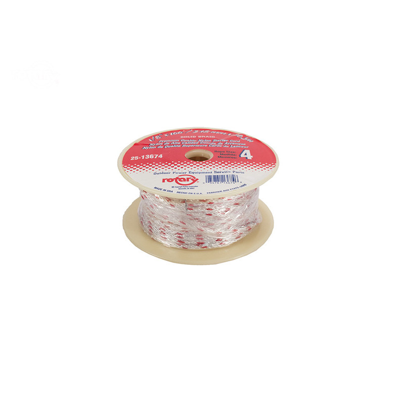 Rotary 13674 - Corde de démarrage (no.4) diam.1/8'/3,0mm x 100'/30,5m rouleau 100' tresse solide rouge traceur corde en nylon