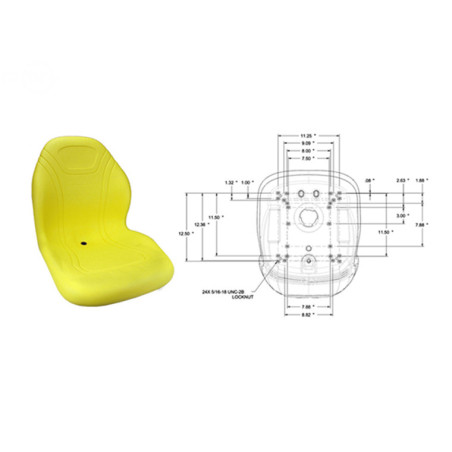 Rotary 13358 - Asiento con respaldo alto 20' sub amarillo