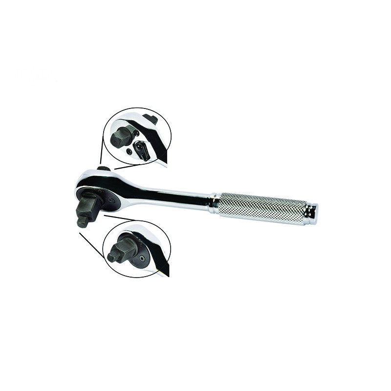 Rotary 14124 - Cliquet à 3 voies 1/4', 3/8', 1/2' pour douilles 1/4', 3/8' et