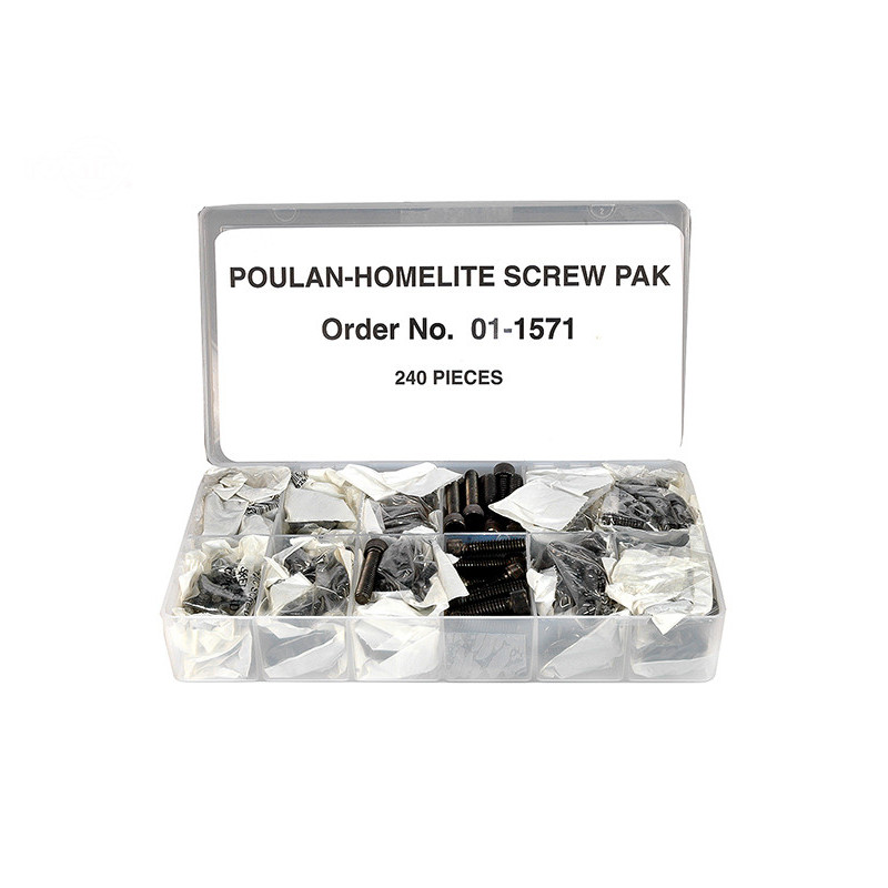 Assortiment de boulons/vis de tronçonneuse présentoir sur