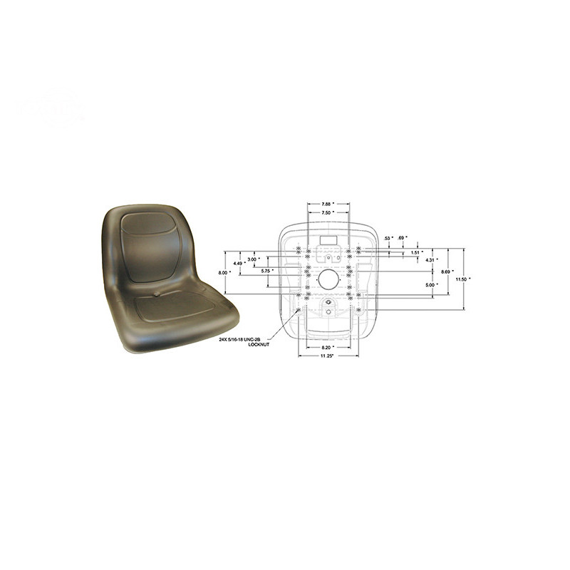 Rotary 13344 - Asiento con respaldo alto 18' - 13344