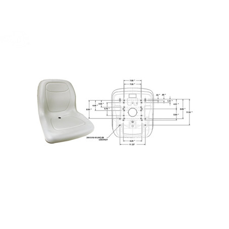 Rotary 13345 - Asiento con respaldo alto 18' - 13345