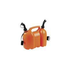 Bidon combiné 6L+3L orange – Essence + Huile avec becs verseurs