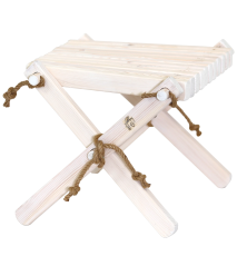 Table d’appoint / repose-pieds LILLI en pin huilé blanc – EcoFurn