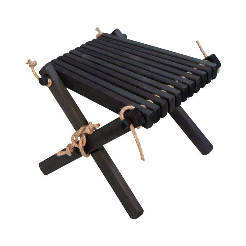 Table d’appoint / repose-pieds LILLI en pin huilé noir – EcoFurn