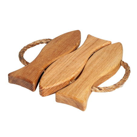 Dessous de plat FISH-3 en chêne – 3 poissons EcoFurn