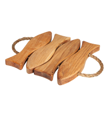 Dessous de plat FISH-4 en chêne – 4 poissons EcoFurn