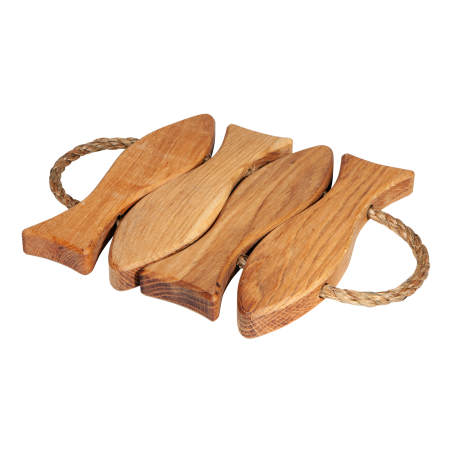 Dessous de plat FISH-4 en chêne – 4 poissons EcoFurn
