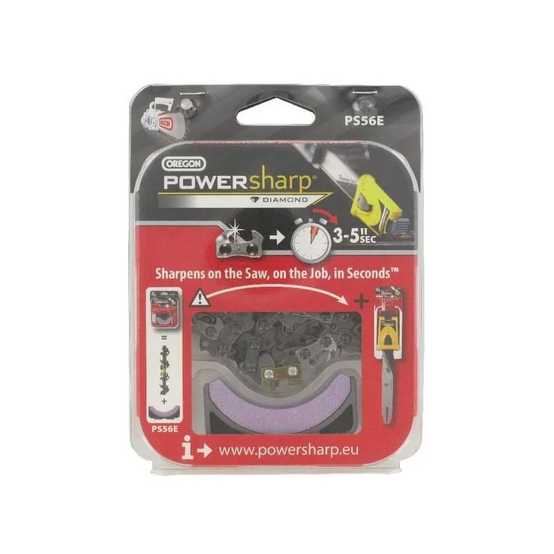 Chaîne tronçonneuse PowerSharp Oregon PS56E + Pierre d'affûtage