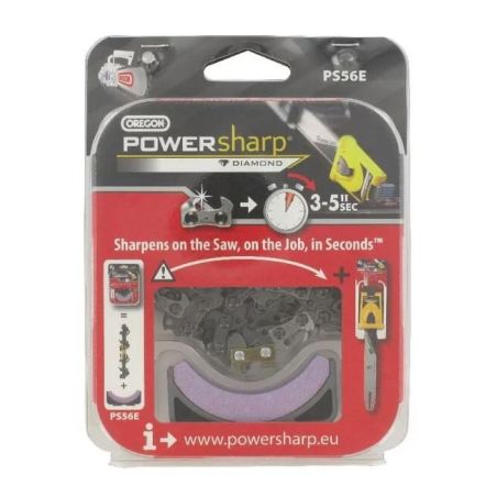 Chaîne tronçonneuse PowerSharp Oregon PS56E + Pierre d'affûtage