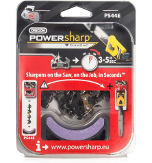 Chaîne tronçonneuse PowerSharp Oregon PS44E + Pierre d'affûtage
