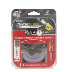 Chaîne tronçonneuse PowerSharp Oregon PS45E + Pierre d'affûtage