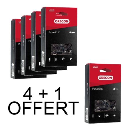 Lot 4 Chaines + 1 offerte Oregon 73LPX072E Pas : 3/8" Jauge : 1.5 Maillons : 72 - PowerCut™