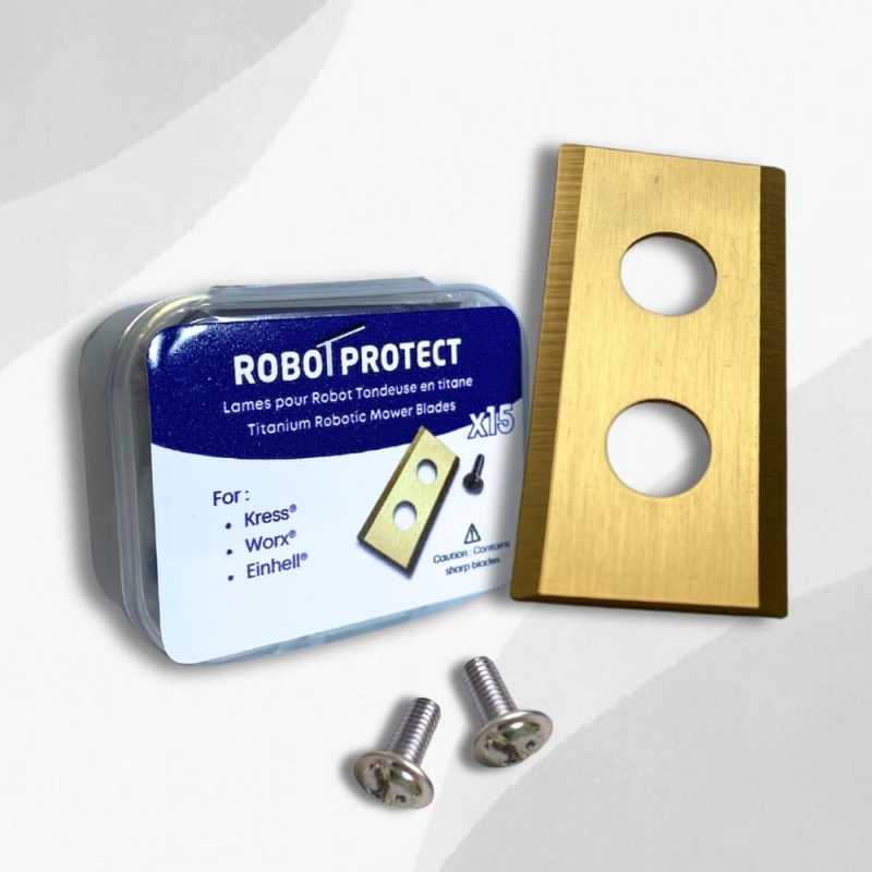 15 Lames robot tondeuse en Titane - compatibles Kress, Worx et Einhell