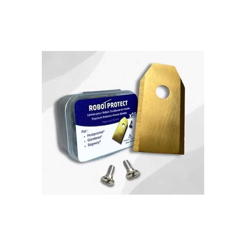 15 Lames robot tondeuse en Titane - compatibles Husqvarna Gardena Segway